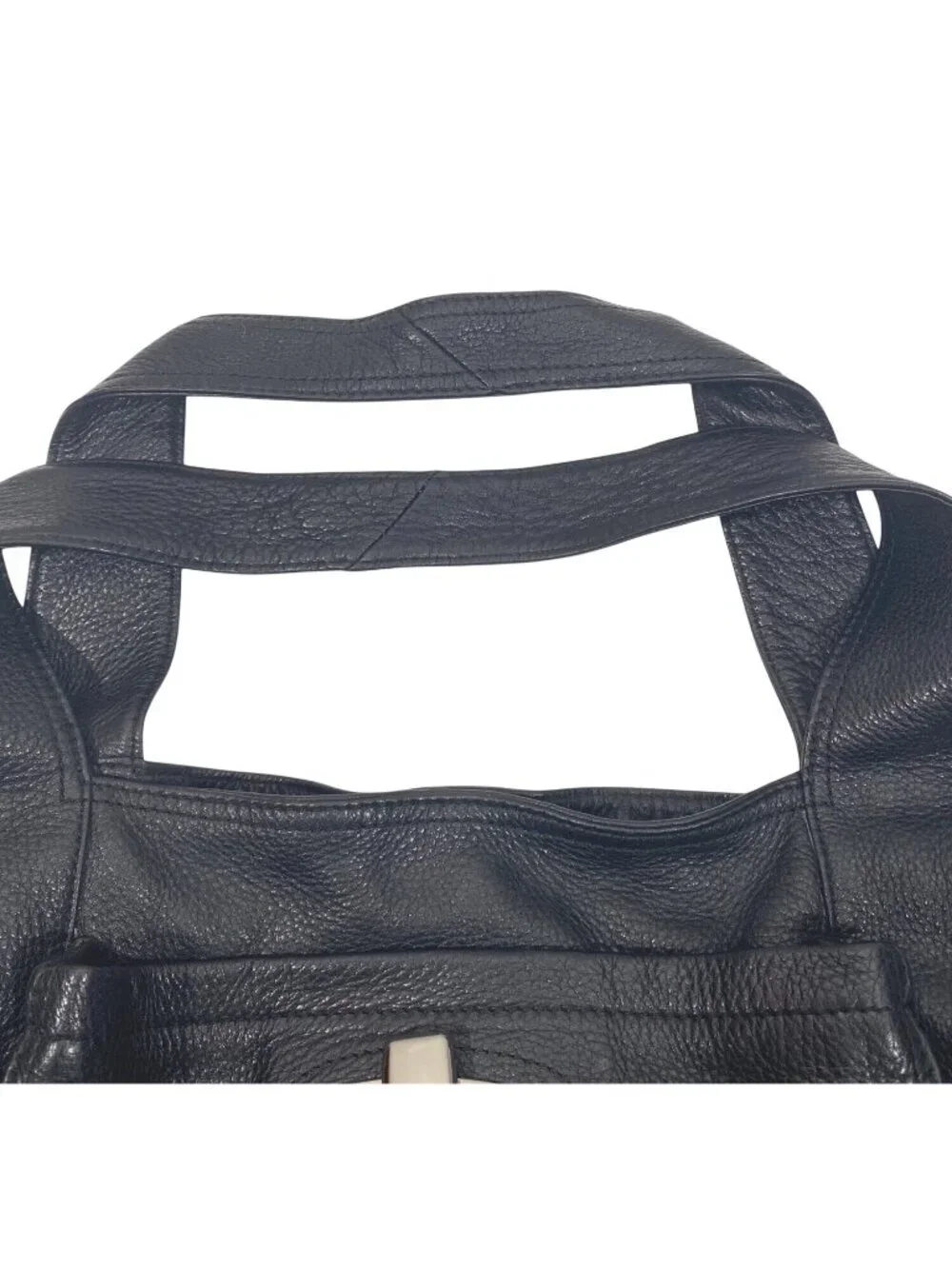 B. Makowsky Y2K Black Hobo Shoulder Bag buttery soft pebbled leather Turn Lock
